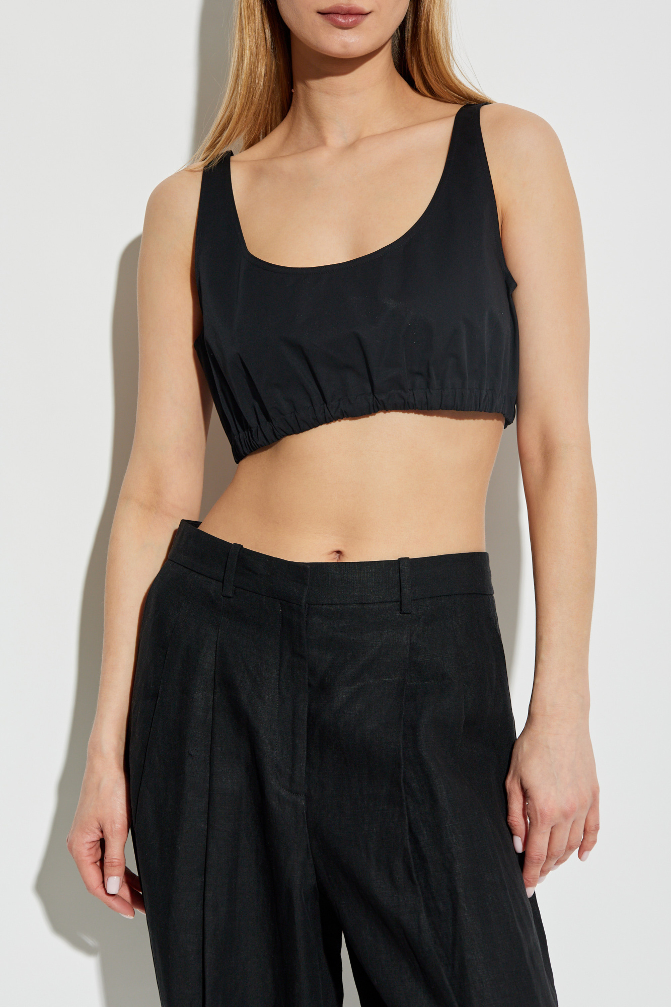 Tシャツ・カットソー Tory Burch Textured Black Button Front Top With V-Neckline Long Poplin Shirtdress: Women's Designer Coverups | Tory Burch